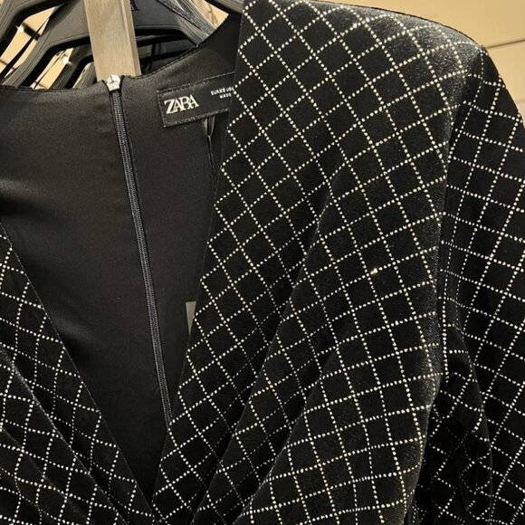 ZARA SHIMMERY VELVET DRESS ladies medium - Picture 12 of 12